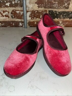 J Crew  Red Velvet Mary Jane Shoes